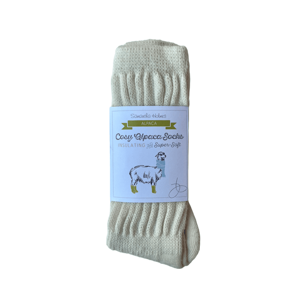 Size 4 - 7 Ivory Ribbed Alpaca Socks