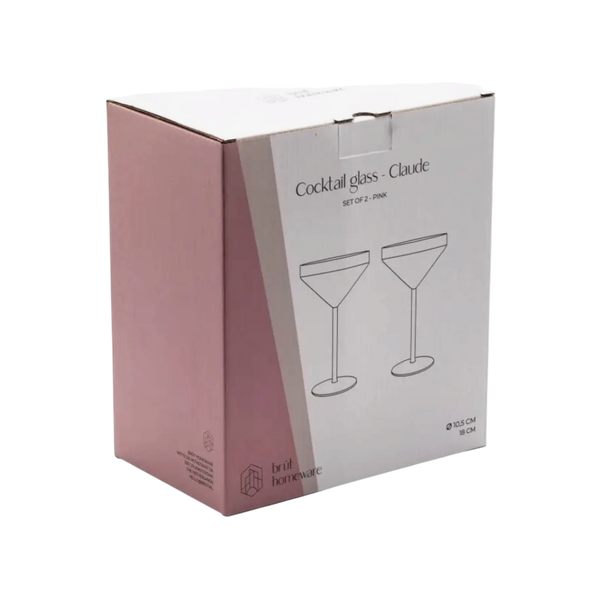 S/2 Pink Martini Cocktail Glasses