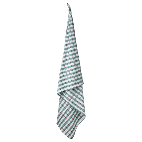 Green, White & Red Check Tablecloth