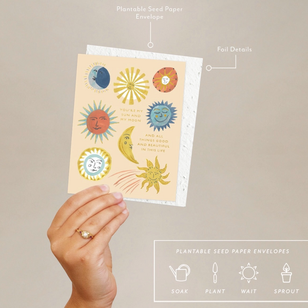 Sun and Moon Love + Friendship Card