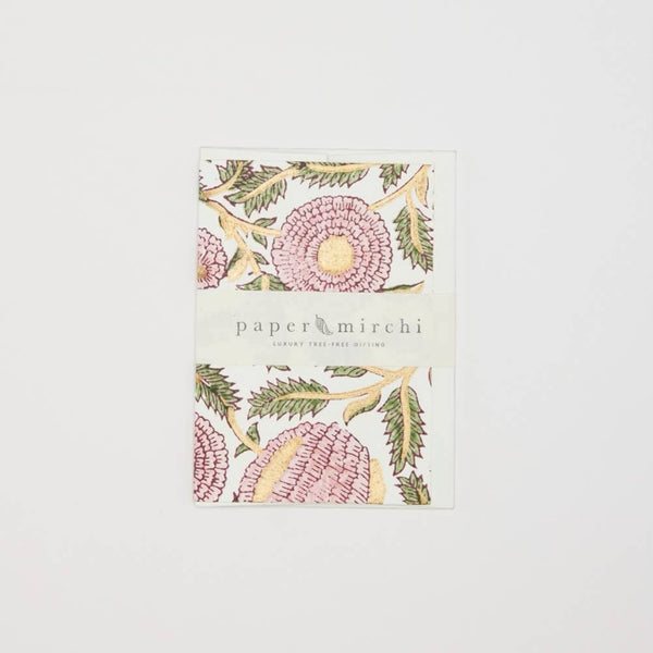 Marigold Glitz Blush Stone Block Printed Greeting Card
