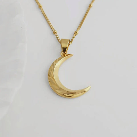 Gold Plated Crescent Moon Pendant