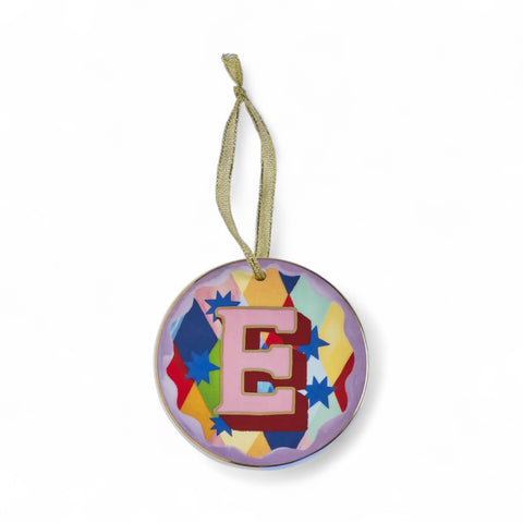 E - Ceramic Alphabet Bauble