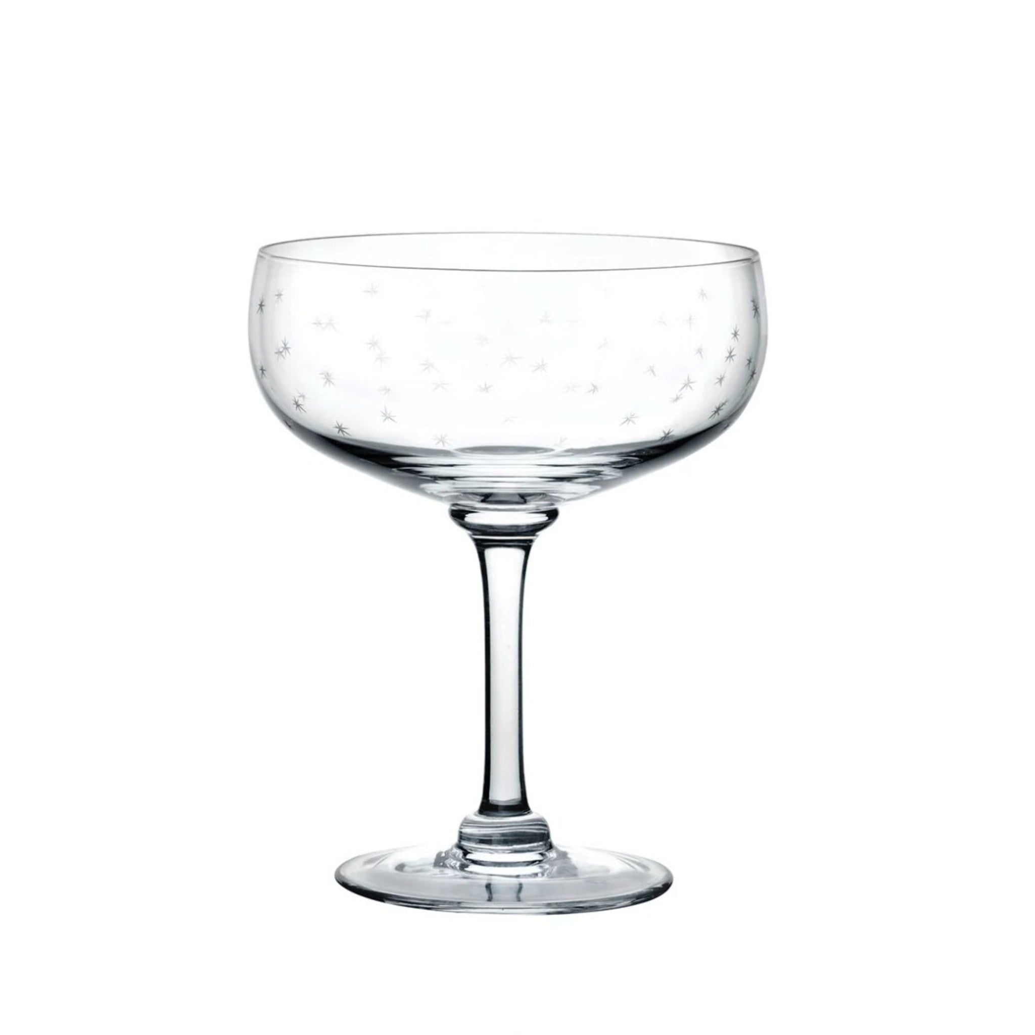 Set Of 4 Cocktail Glasses With Star Design