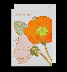 Happy Birthday Floral Stems Greeting Card