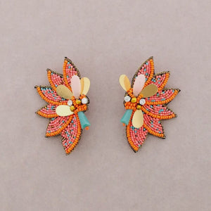 Orange Wing Sequin Earrings