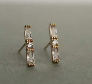 Art Deco Baguette Stud Earrings