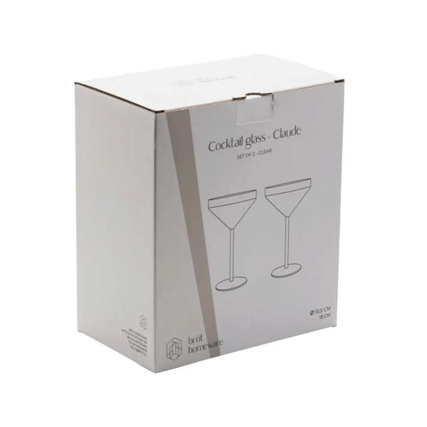 S/2 Clear Martini Cocktail Glasses