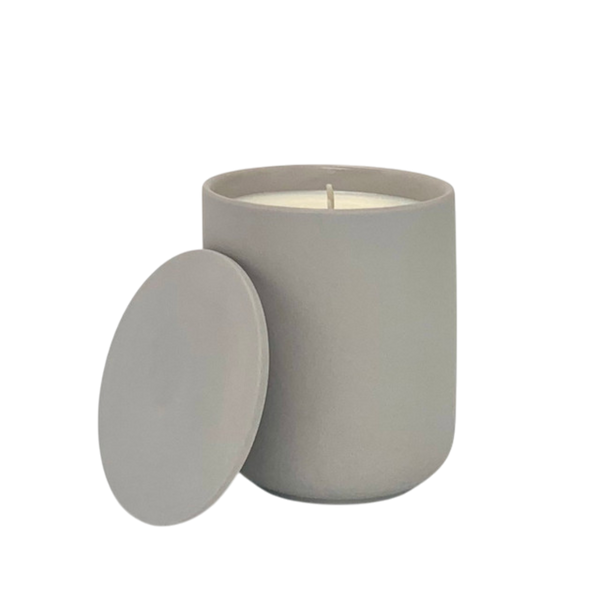 E&O Amber & Tonka Bean Ceramic Candle With Lid