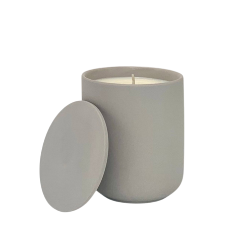 E&O Amber & Tonka Bean Ceramic Candle With Lid