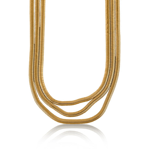 Multi Row Slinky Chain Necklace
