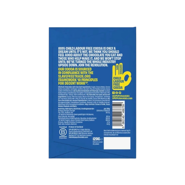 Sea Salt Up Up Dark Chocolate Bar 120G