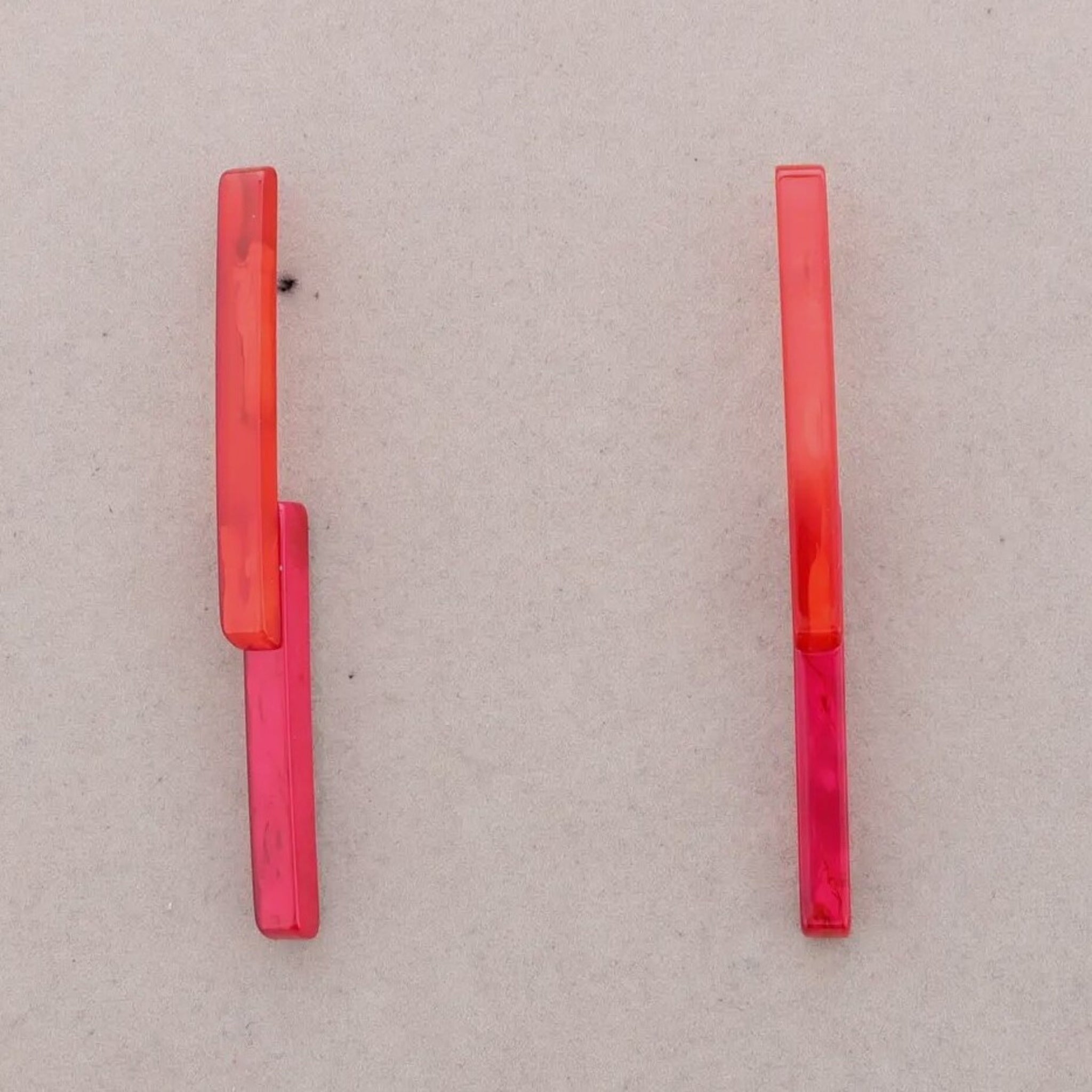 Orange & Pink Matchstick Drop Earrings