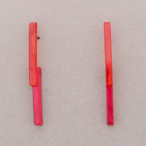 Orange & Pink Matchstick Drop Earrings