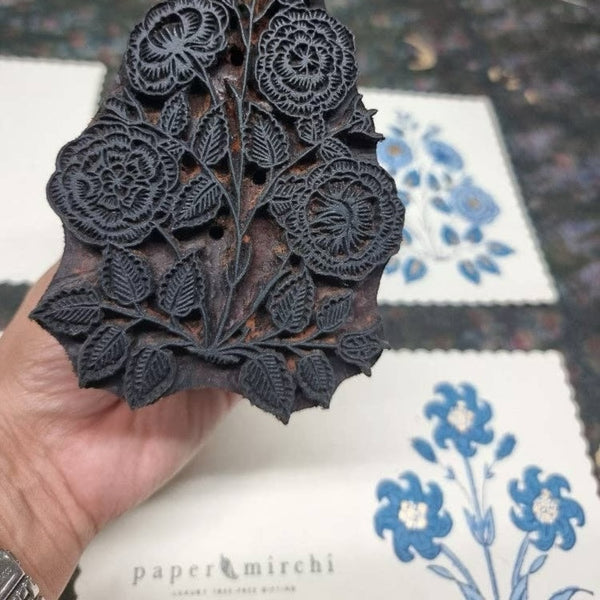 Gulab Sapphire Block Printed Greeting Card