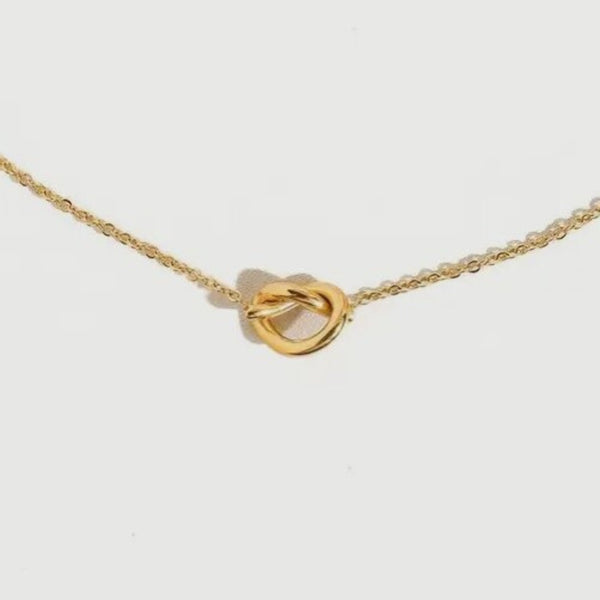 18k Gold Plated Knotted Circle Necklace
