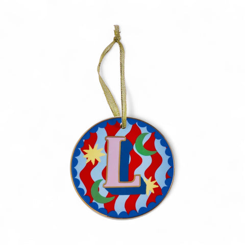 L - Ceramic Alphabet Bauble