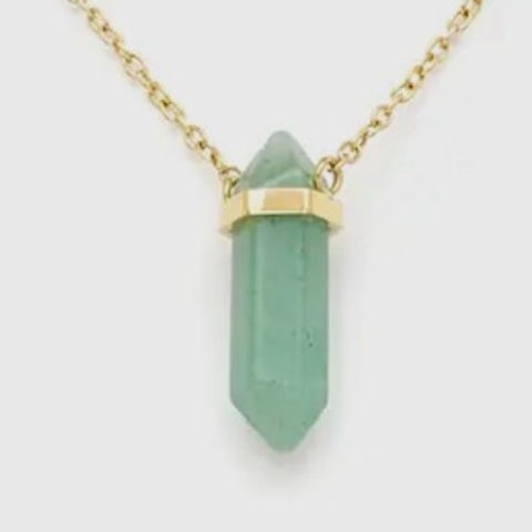 Aventurine Prism Pendant Necklace