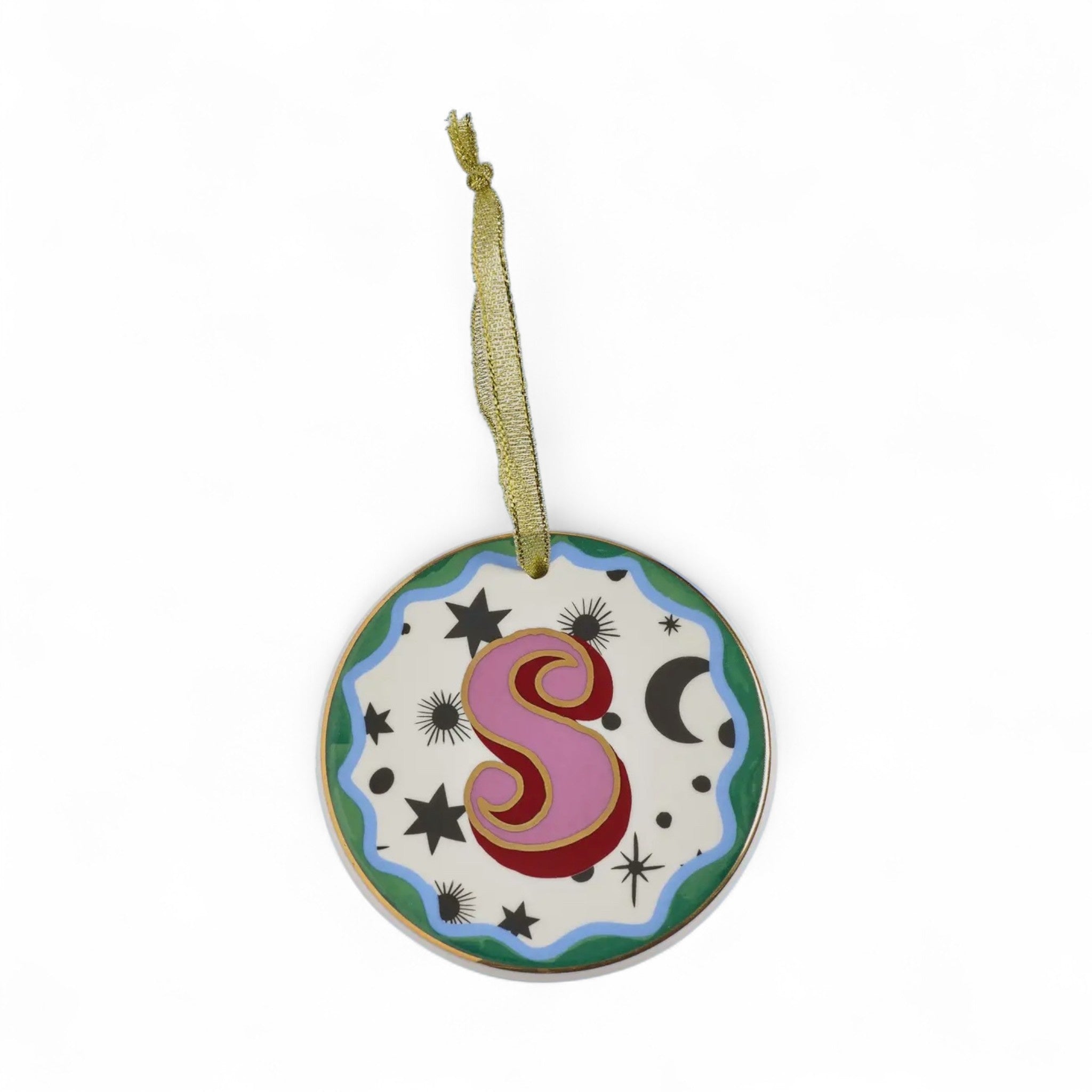 S - Ceramic Alphabet Bauble