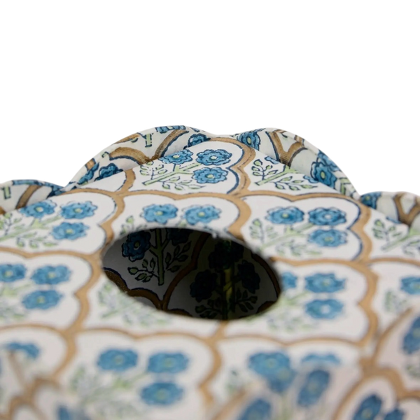 Trellis Indigo Hand Block Printed Tissue Box