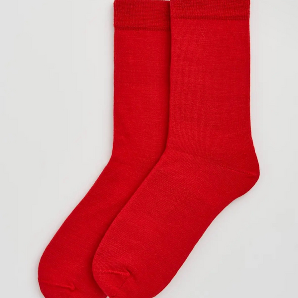Postbox Red Merino Socks