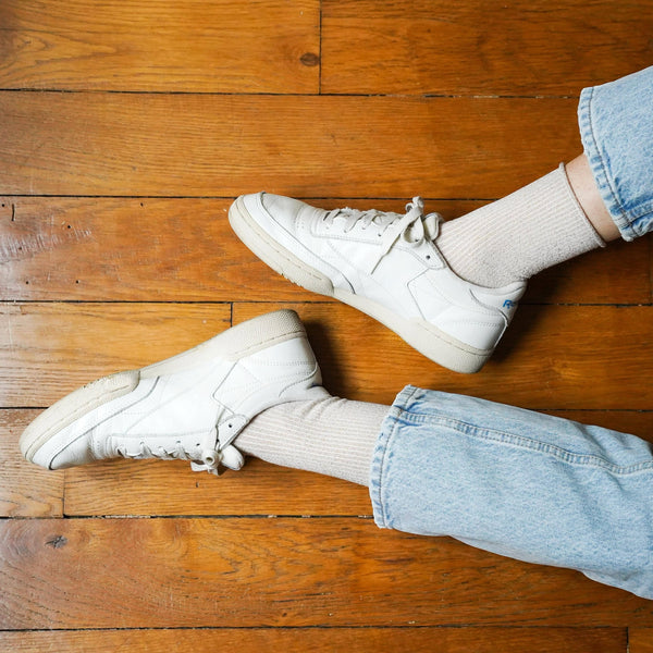 Beige Glitter Lyocell Lurex Socks