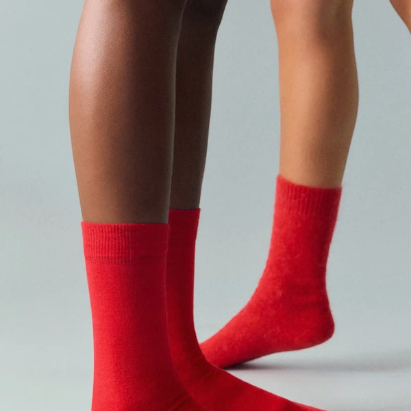 Postbox Red Merino Socks