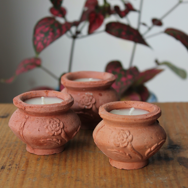 Set Of 6  Handmade Lavender Beeswax Candles