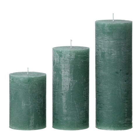 Jungle Green 7x10 cm Rustic Pillar Candle