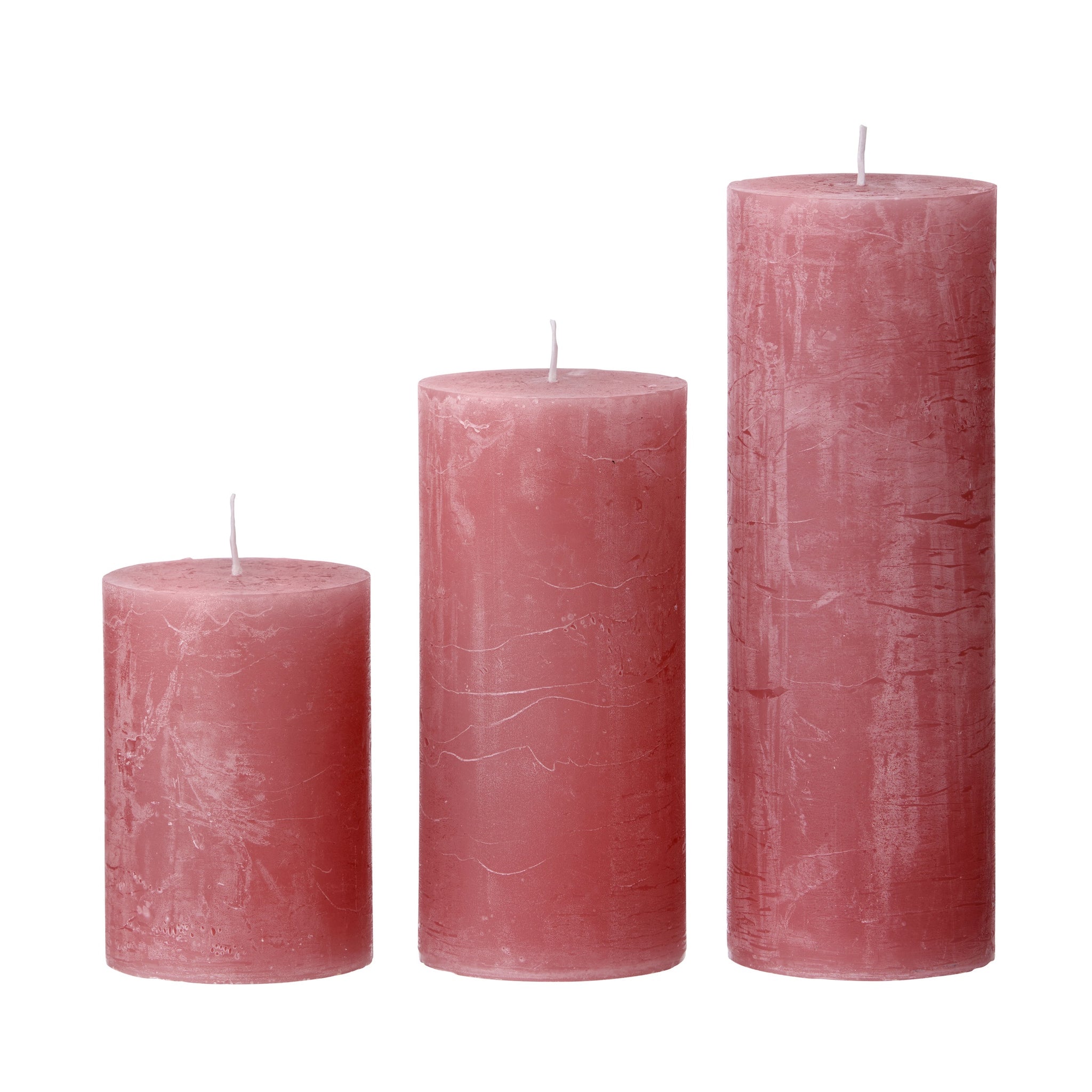 Coral 7x10 cm Rustic Pillar Candle