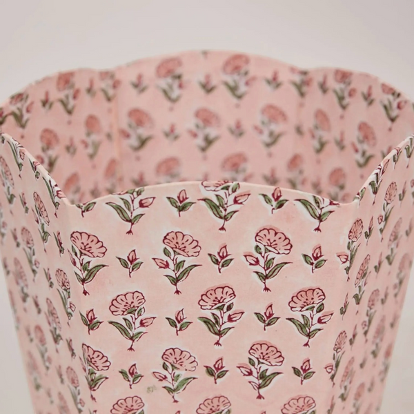 Ditsy Floral Hand Block Printed Paper Bin