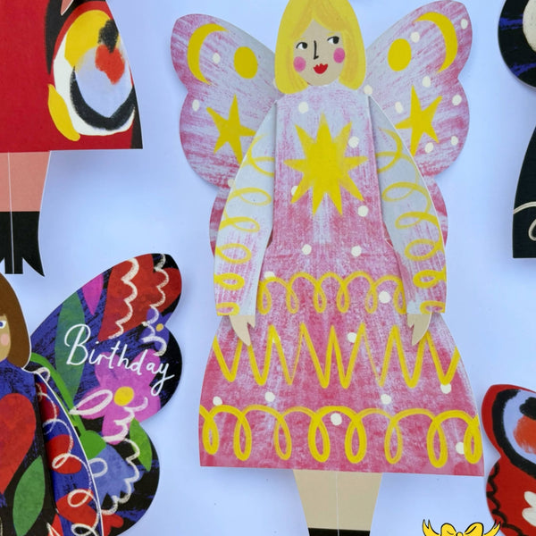 Stardust Butterfly Woman Sitting Greeting Card