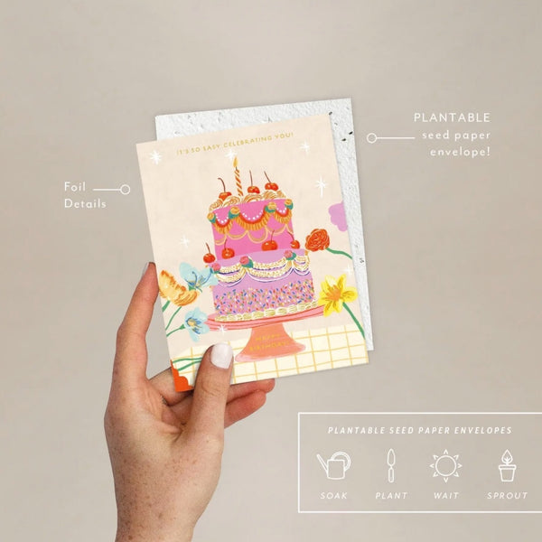 Cherry Cake Birthday Card