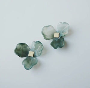 Seafoam Maxi Bloom Floral Earrings