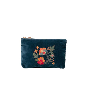 Teal Botanical Garden Mini Pouch