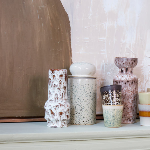 Lava White Ceramic Vase