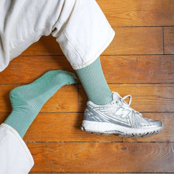 Mint Green Glitter Lyocell Lurex Socks