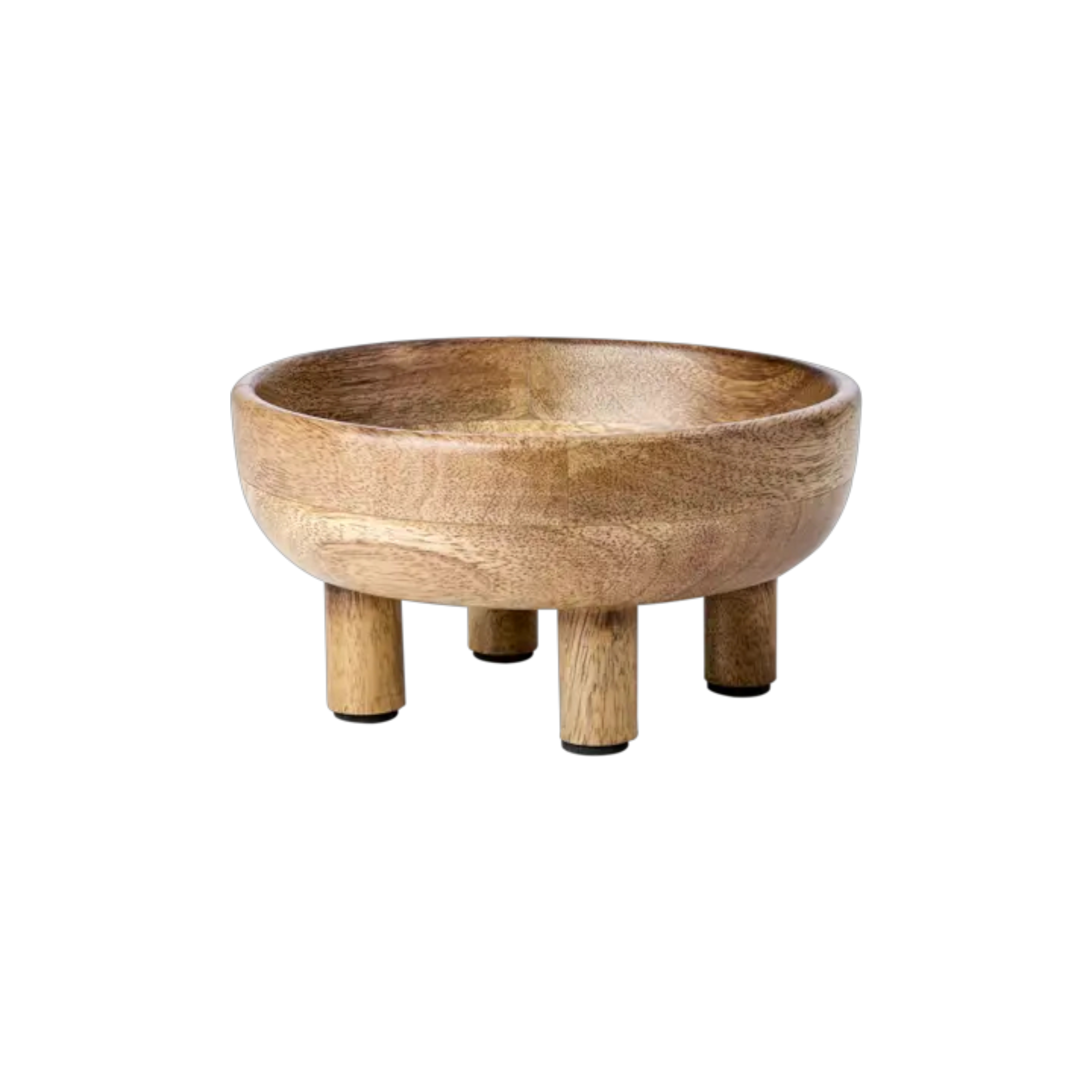 Triple Foot Mango Wood Bowl
