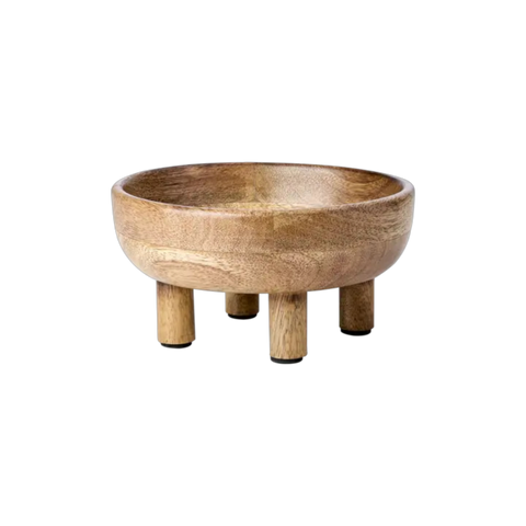 Triple Foot Mango Wood Bowl