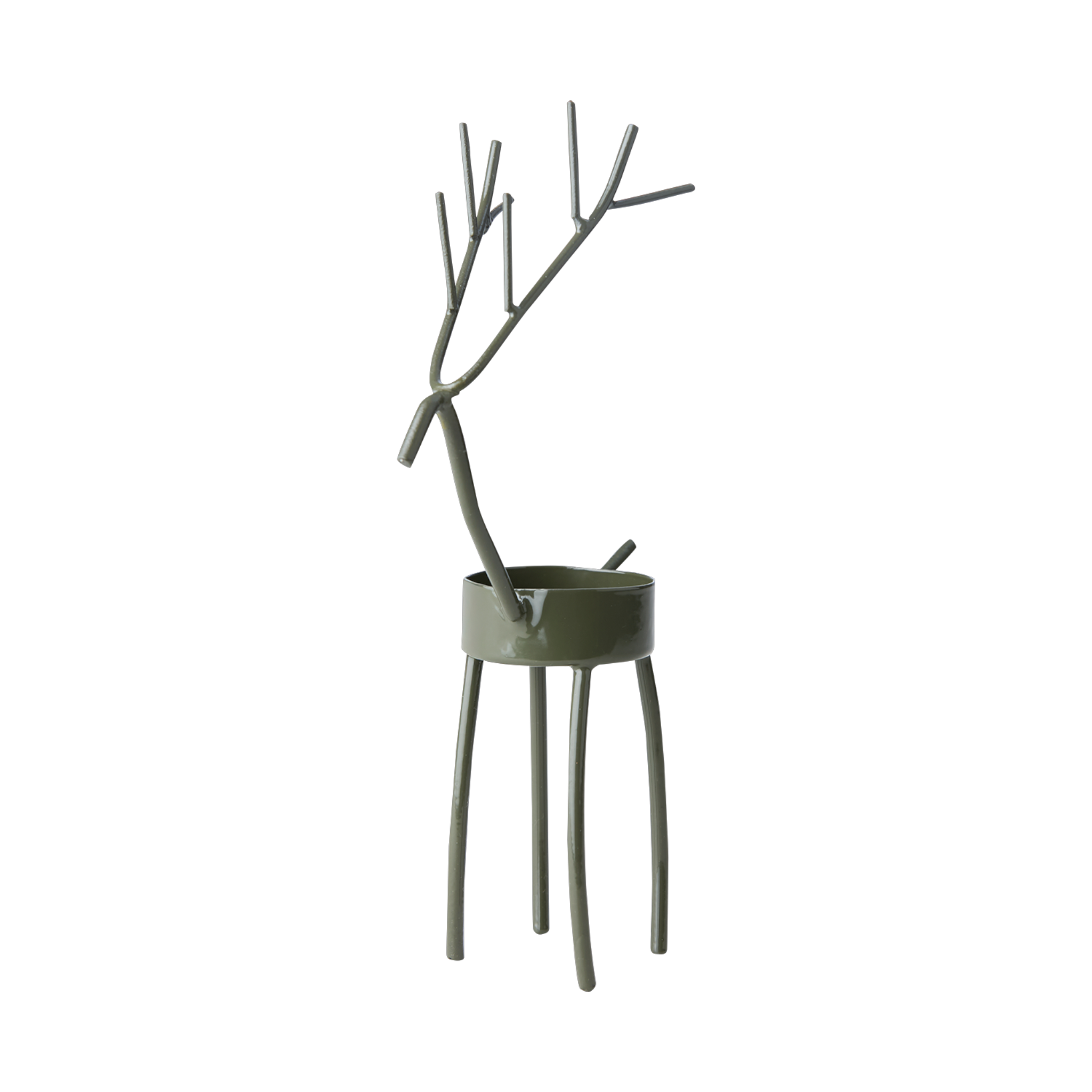 Green Reindeer (Straight Legs) T Light Holder