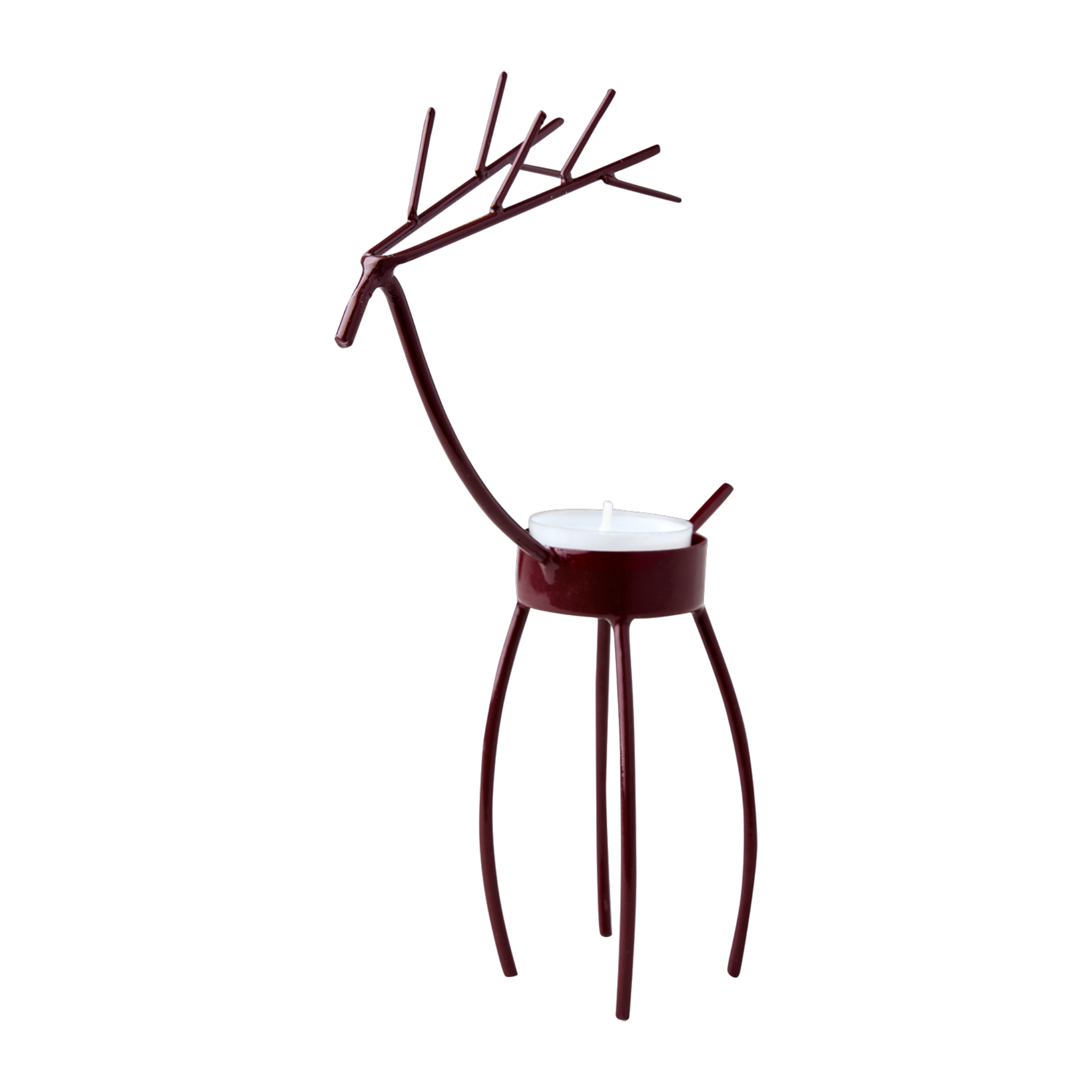 Burgundy Reindeer T Light Holder