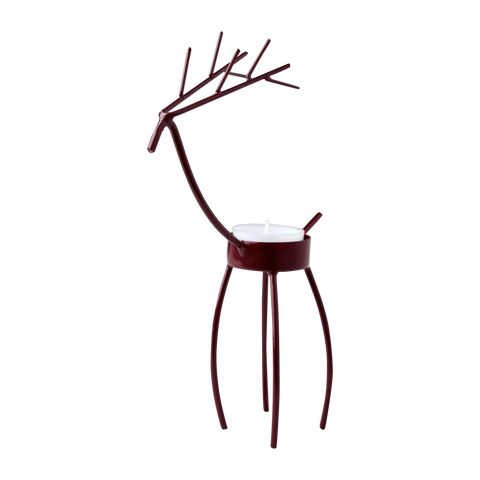 Burgundy Reindeer T Light Holder