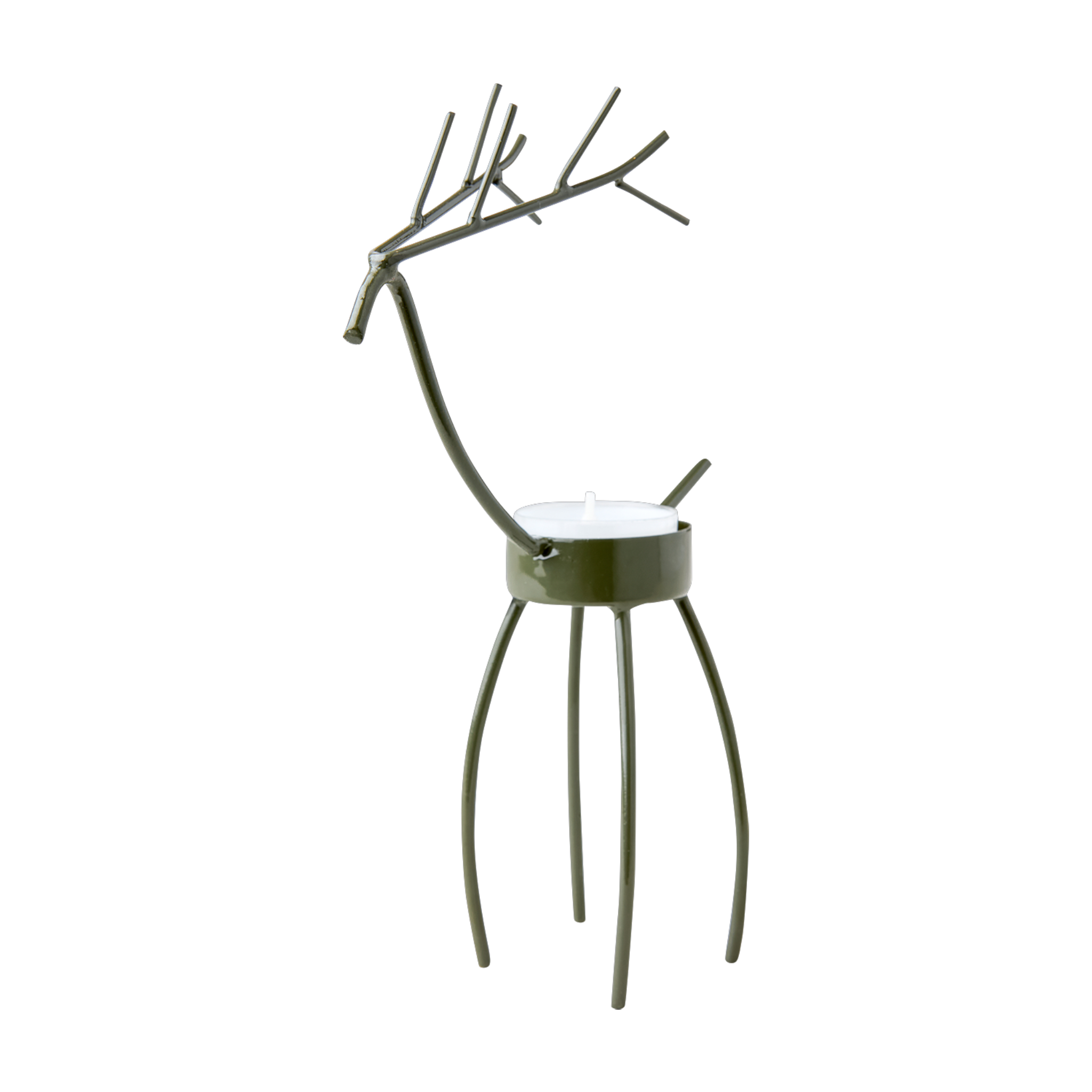 Green Reindeer (Curved Legs) T Light Holder