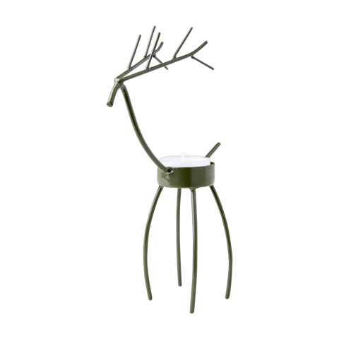 Green Reindeer (Curved Legs) T Light Holder