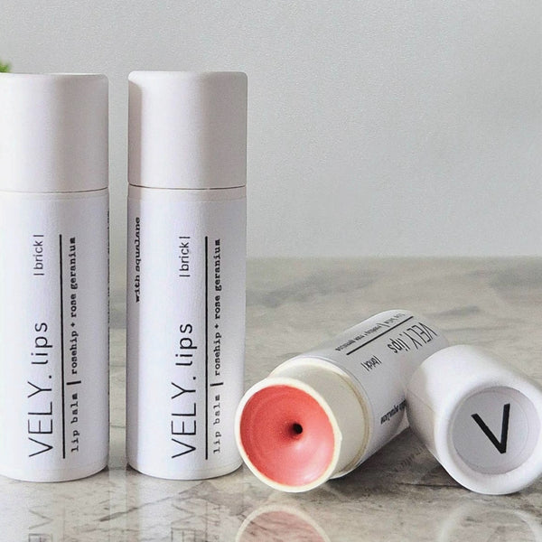 Natural Tinted Lip Balm "Brick" with Squalane