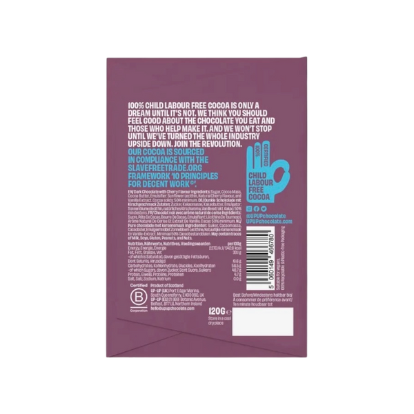 Cherry Dark Up-Up Chocolate Bar 120G