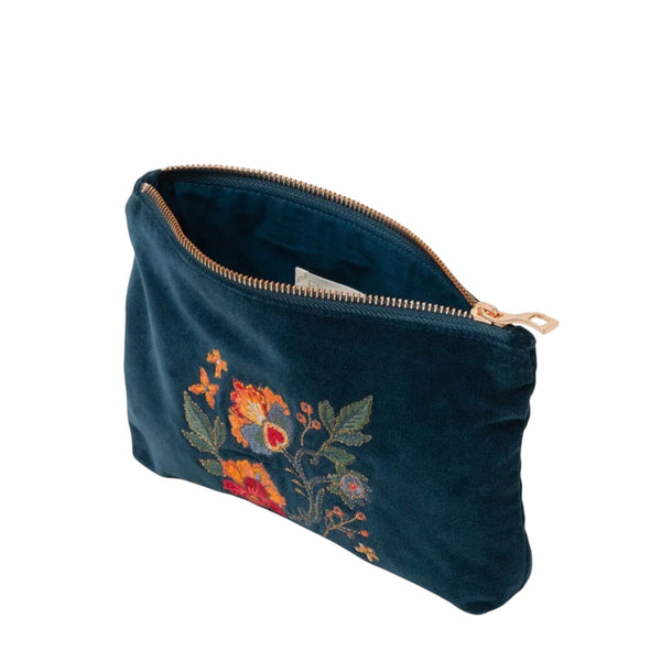 Teal Botanical Garden Mini Pouch