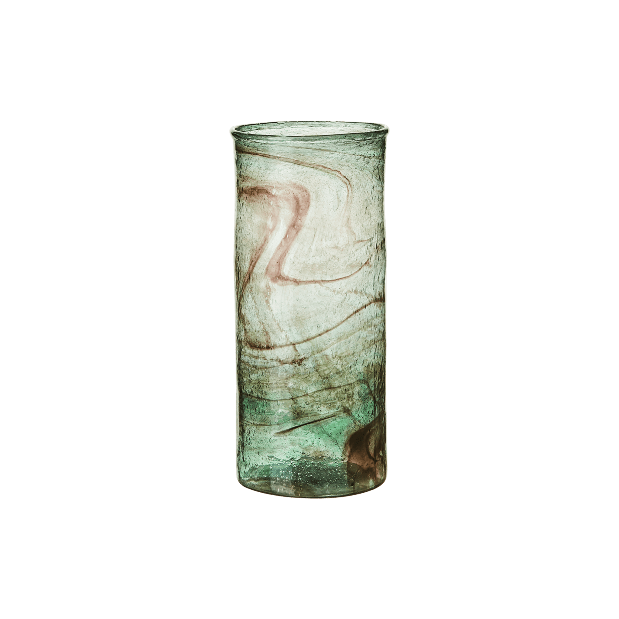 Green Glass Cylinder Vase