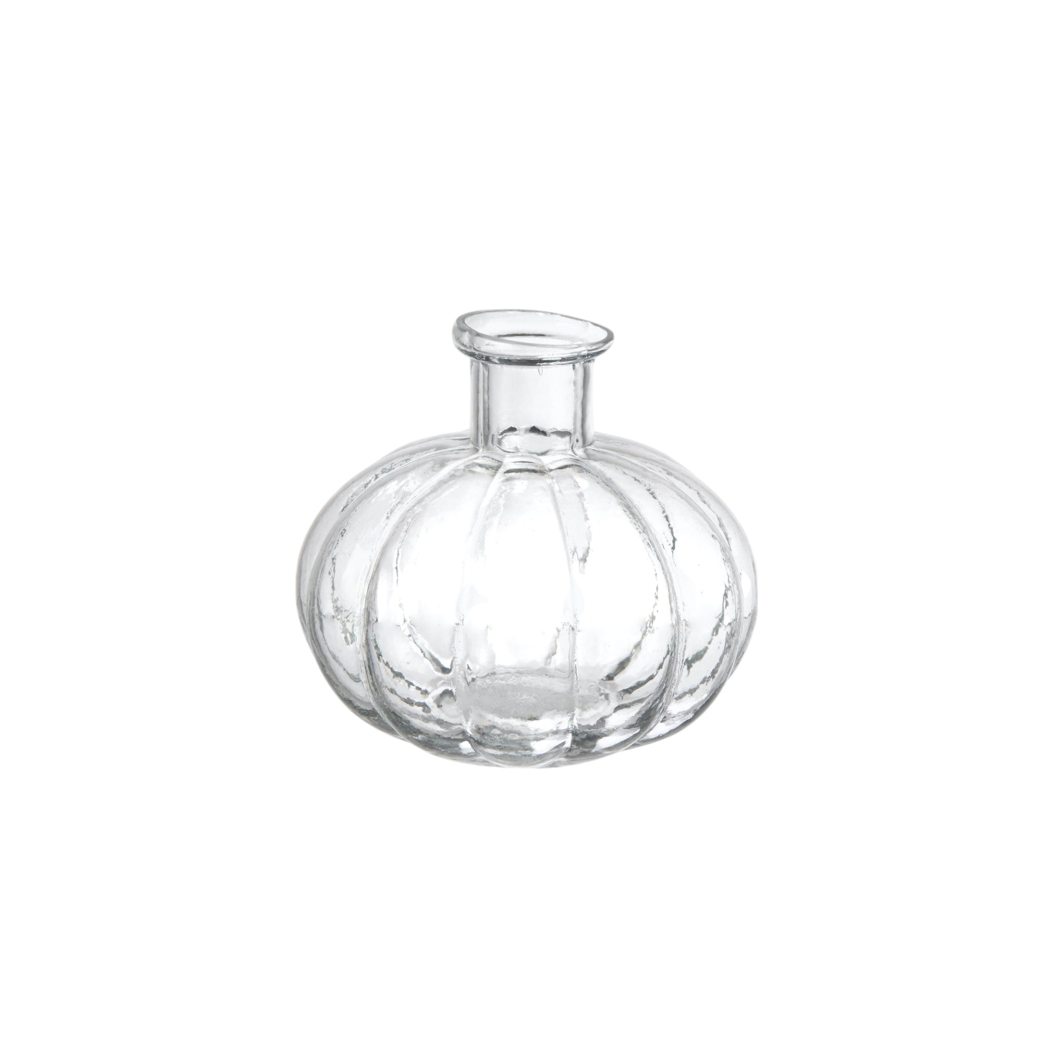 Clear Glass Pumpkin Bulb Vase