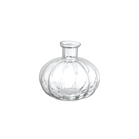 Clear Glass Pumpkin Bulb Vase